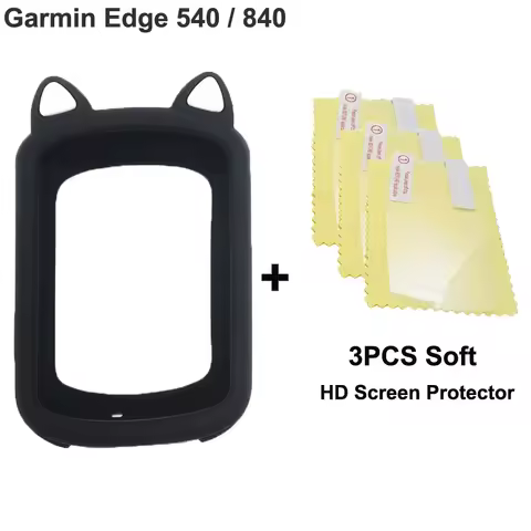 3-in-1 For Garmin Edge 540 Edge 840 Bike Bicycle Computer Silicone Protective Cover Case + HD Screen