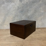 Teak Box Toothpick Business Card Oak Color Width 8 x Length 11.5 x Height 5.5 cm Real Wood Old .-