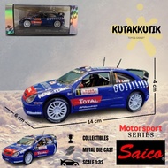 Mainan Miniatur Saico Diecast Mobil Sport Balap Rally Hatchback Kronos Citroen Xsara Biru Total S. L