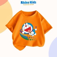 AD109- RHINO KIDS T-shirt for boys and girls, modern fashion, soft and breathable, cute Doremon prin