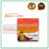 BEAU + ZINC Sodium Ascorbate 500mg Vitamin C with Zinc Immunity Booster Vitamins Pampataba Safe and 