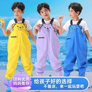 Children's Waterproof Waders Beach Gear Kindergarten Sand Play Suit One-piece Rain Boots Rain Pants 