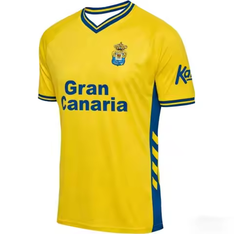 New Las Palmas Home Soccer Jersey Men Yellow Blue Football Shirt Fans Training Uniform Quick Dry Bre