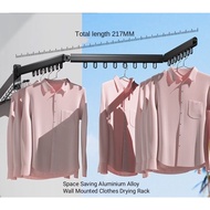 Space Saving Wall Mounted Aluminium Alloy Clothes Drying Rack 217cm