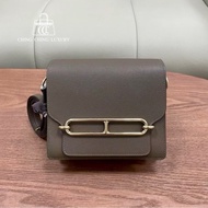 🌈Hermes🧡Mini Roulis🧡威馬犬灰金扣🧡98新🌈🌟evercolor皮🌟miniroulis🌟roulis🌟roulis19🌟豬鼻子🌟愛馬仕🌟