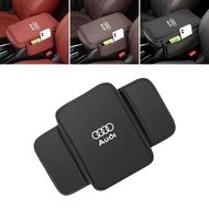 Car Armrest Box Cushion Arm Rest Mat with Side Storage Pocket PU Leather for audi Q3 Q4 Q5 Q6 Q7 Q8 