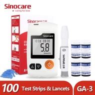 Sinocare GA-3 Blood Glucose Meter With 100pcs Test Strips 100 pcs Lancet Needles Diabetes Glucometer Set/Blood Sugar Test Kit Sugar Tester