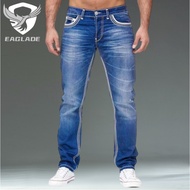 EAGLADE Denim Jeans for Men Maong Pants 8878 in Blue Straight Cut Stretchable C03