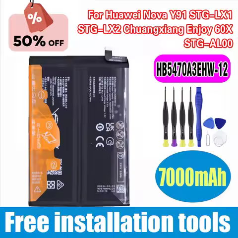 1x 7000mAh Battery HB5470A3EHW-12 For Huawei Nova Y91 STG-LX1 STG-LX2 Chuangxiang Enjoy 60X STG-AL00