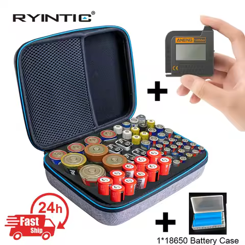 2023 Newest Portable Hard EVA Box Organizer For 18650/AA/AAA/C/D/9V Battery Holder Container aa aaa 