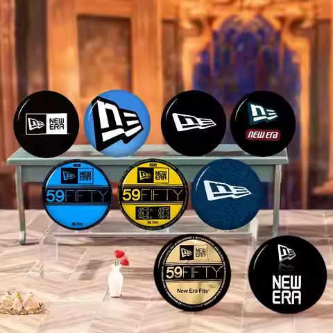 N-NewS Logo E-Era 32/44/58mm Round Cartoon Brooches Handmade Pins for Backpack Jewelry Accessories G