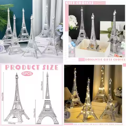 15-Inch Eiffel Tower Metal Statues - Parisian Decor Alloy Figurines, French Art Collectible, Paris C