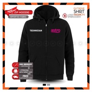 Zip Hoodie Sulam Arena TV Technician Uniform Service Repair Work Baju Lelaki Casual Cotton Fashion Embroidery Jahit