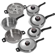 World's Finest 17pc T304 5-Ply Stainless Steel Cookware Set W/ Steam Control - Free 2.5L Stainless S