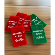 Valve Hanging Sign Status Normally Open Closed Size 7.5x5 cm.
