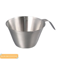 BENJMOORE9Q Measuring Cup, Scale Stainless Steel Pitcher Cup, Espresso Spout Ergonomic Handle Frothi
