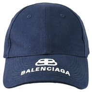 BALENCIAGA 巴黎世家 577548 帽沿電繡LOGO棒球帽.深藍