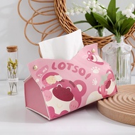 Cute Pink Lotso Bear Soft Leather Tissue Box