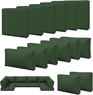 Aoxun 14pcs Patio Cushion Covers Replacement, Waterproof Outdoor Furniture Cushion Covers with Zippe