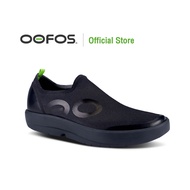 OOFOS OOMG MENS  LOW EEZEE - BLACK &amp; BLACK (ดำ) - รองเท้าแตะเพื่อสุขภาพ นุ่มสบายเท้าด้วยวัสดุอูโฟม บอกลาปัญหาสุขภาพเท้า
