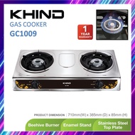 KHIND Double Gas Cooker GC1009 Stanless Steel Body Gas Stove Dapur Gas 2 Tungku Dapor Masak