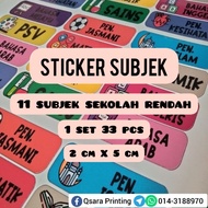 Sticker Subjek Sekolah Rendah Sticker Buku Latihan