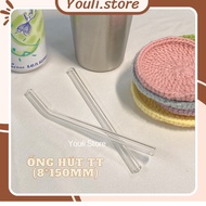 Glass Straw Size 15cm Solid Color Reusable