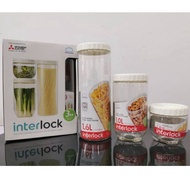[READY STOCK ] Interlock Door Pocket Fridge Container (500ml + 1L + 1.6L)