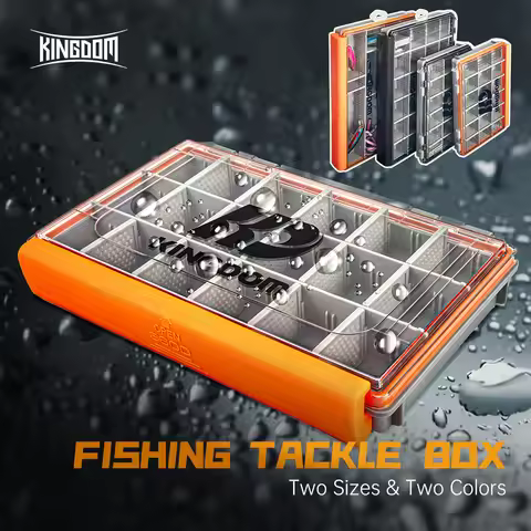 KINGDOM Fishing Tackle Box 2 Sizes Organizer with Removable Dividers Multifunction Tackle Trays Fish
