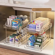 Kitchen Cabinet Storage Box Pull Out Bathroom Sink Storage Rack 2/3 Layered Storage Rack Under Bathr