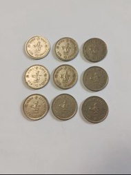 香港女皇頭1978-92年一元硬幣9枚