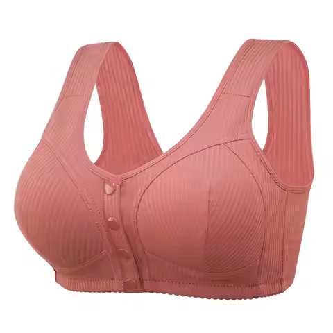 Women Cotton Plus Size Bras Girls 36-46 B C D Front Buckle Underwear Bras Middle-aged Bra Underwear