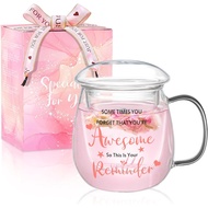 Birthday Gifts for Women, Friendship Gifts for Women, Mom Teacher Appreciation Gift Glass Tea Cup wi