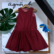 📯 法國agnès b.｜TO b by agnes b. 酒紅色連身洋裝Size:36#二手