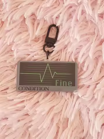 Resident Evil Classic Health Keychain - Danger&Fine Acrylic Keychain, Horror Game Survival Healing I