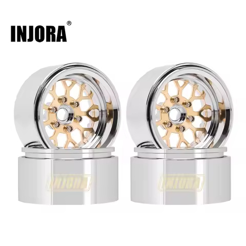 INJORA -9.65mm Offset 1.9" ModuWheel Brass & Aluminum Beadlock Wheels for 1/10 RC Crawlers