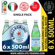 [SINGLE PACK] SAN PELLEGRINO Natural Sparkling Mineral Water 500ML X 6 (BOTTLE)- FREE DELIVERY within 3 working days!