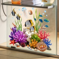 1pc 2D Flat Meaning Colorful Seaweed Shells Sea Life Glass Stickers Waterproof Antifouling, Shower R