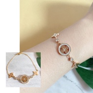 Premium Titanium Bracelet LV Flower Zircon - Anti Rust Anti Fade