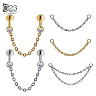 G23 Titanium Alloy Chain Hinged Earrings