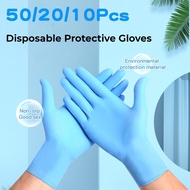 Stock ! 50/20/10 pcs Latex Disposable Nitrile Hand Gloves Blue Latex Free Powder-Free Exam Glove Food Grade Gloves