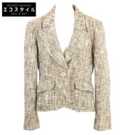 香奈兒 (Chanel) 國內常規款 03P P20675V12131 貝殼紐扣斜紋軟呢修身夾克，尺寸 44