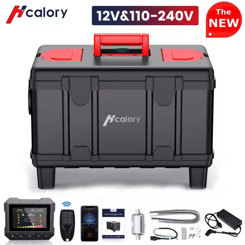 Hcalory 2024 Upgrade 8KW Diesel Air Heater All-in-one AC110V DC 12V with Altitude Mode 6L Fuel Tank 