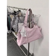 Hieta Korean Niche Brand New Style Rivet Denim Bag Shoulder Handbag Large Capacity Tote Underarm Bag