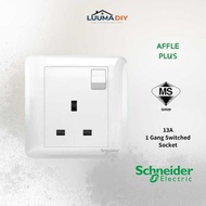 Schneider Electric Switched Socket White Affle Plus 13A 250V 1 Gang