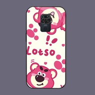 HW-9 Cute Strawberry Bear Glass Casing for Xiaomi Redmi Note poco X3 9S M2 9 NFC Pro