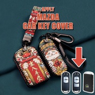 Car Key Case Cover For Mazda 2 3 6 Axela Atenza CX-5 CX5 CX-7 CX-9 2014~17 Auto Key Shell Sarung Kun