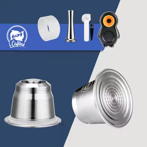iCafilas Refillable Coffee Capsules Reusable Pods Compatible With Nespresso Inissia capsula nespress