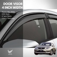 Toyota Vios 2002 To 2006 Vios NCP42 Door Visor 4 Inch Width 2.5mm Thickness Door Visor OEM Style