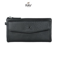 RAV DESIGN Unisex Long Wallet RFID / Genuine Leather / Black / RVW783G1
